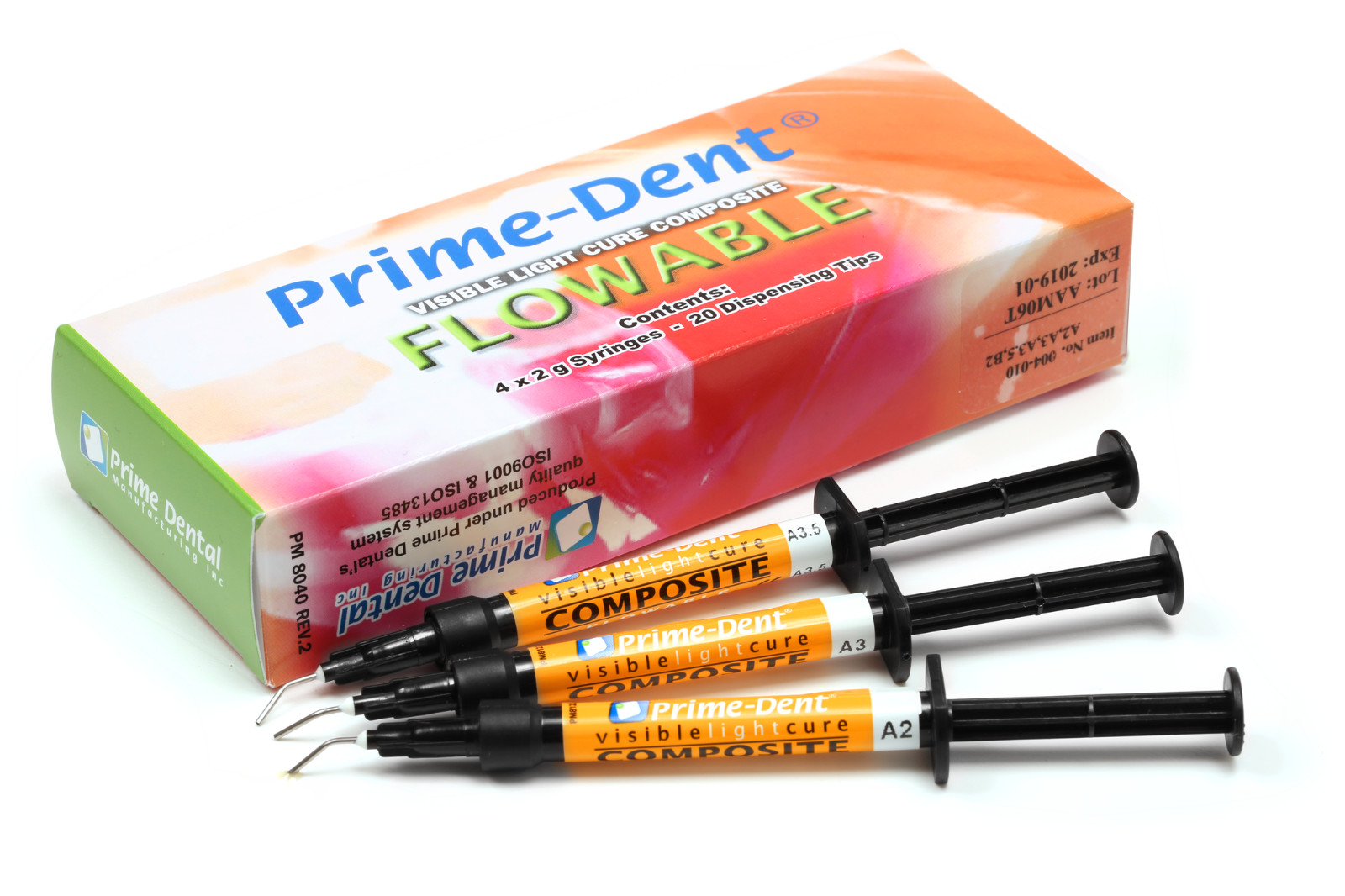 New Flowable Visible Light Cure Composite 4 Syringe Kit – ASSORTED A2,A3,A3.5,B2