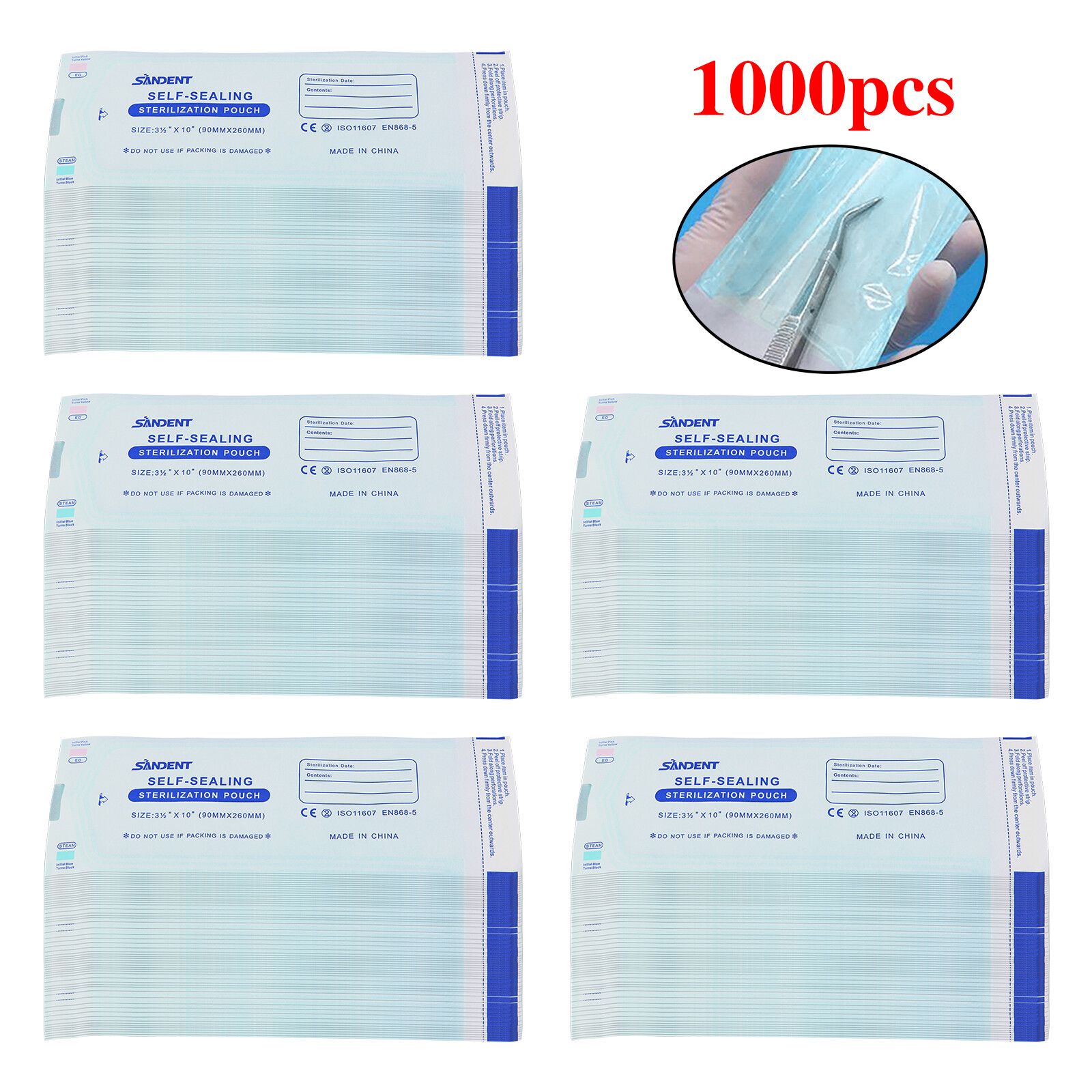 Dental Self Seal Sterilization Pouches Autoclave Sterilizer Bag,Tattoo Nail