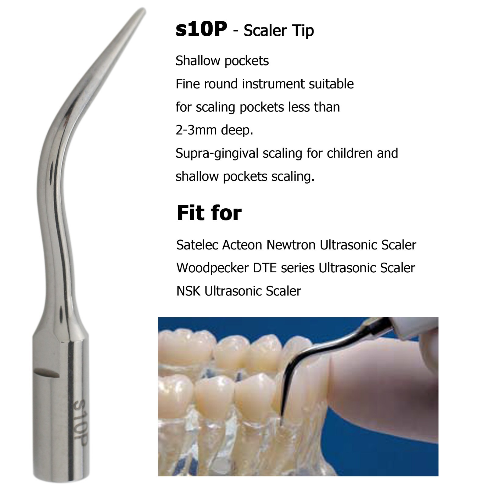 For Acteon Satelec Piezo Tips Dental Ultrasonic Scaler Tips H3 10Z 1S Newtron P5