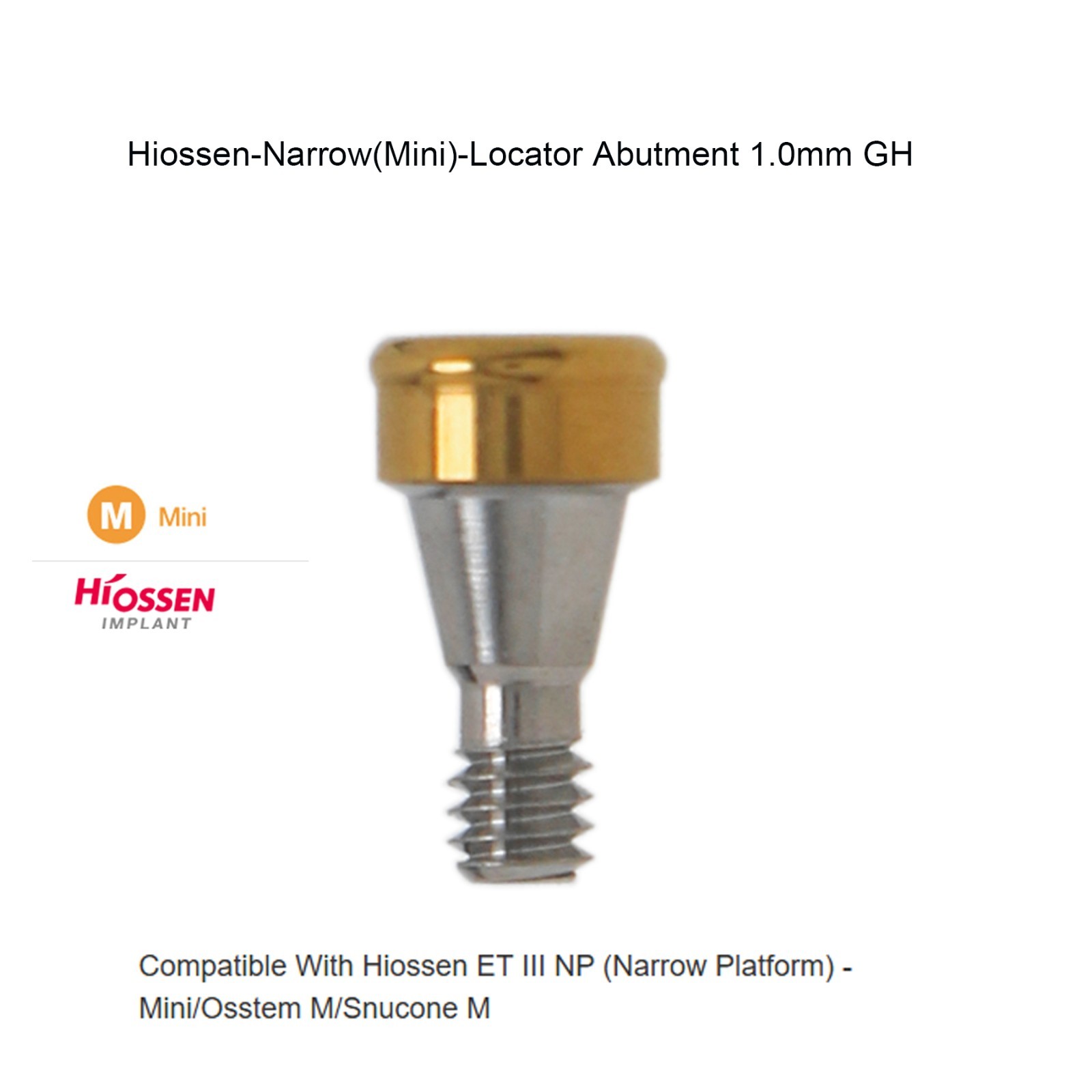 Overdenture Locator Abutment Fits Hiossen/Zimmer TSV/Nobel/Bego/Mis CC-Hex Plat