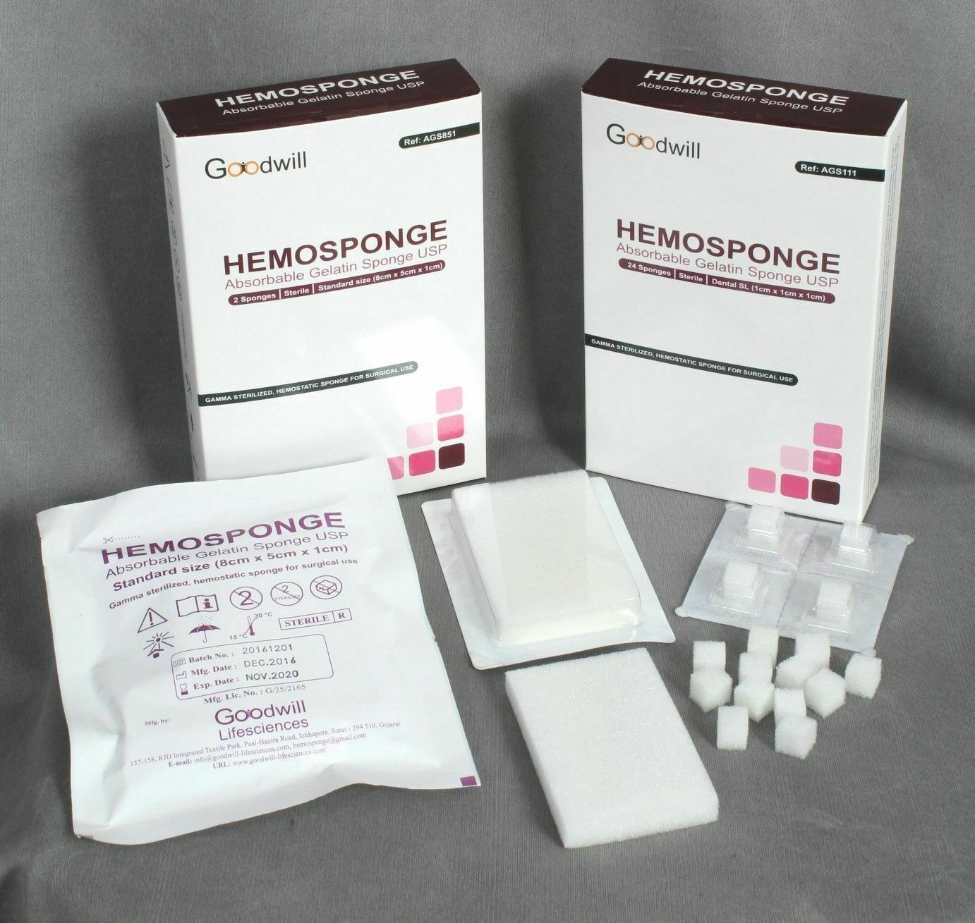 2X DENTAL HEMOSPONGE ABSORBABLE GELATIN SPONGE USP STERILE 32 SPONGE LONG EXPIRY