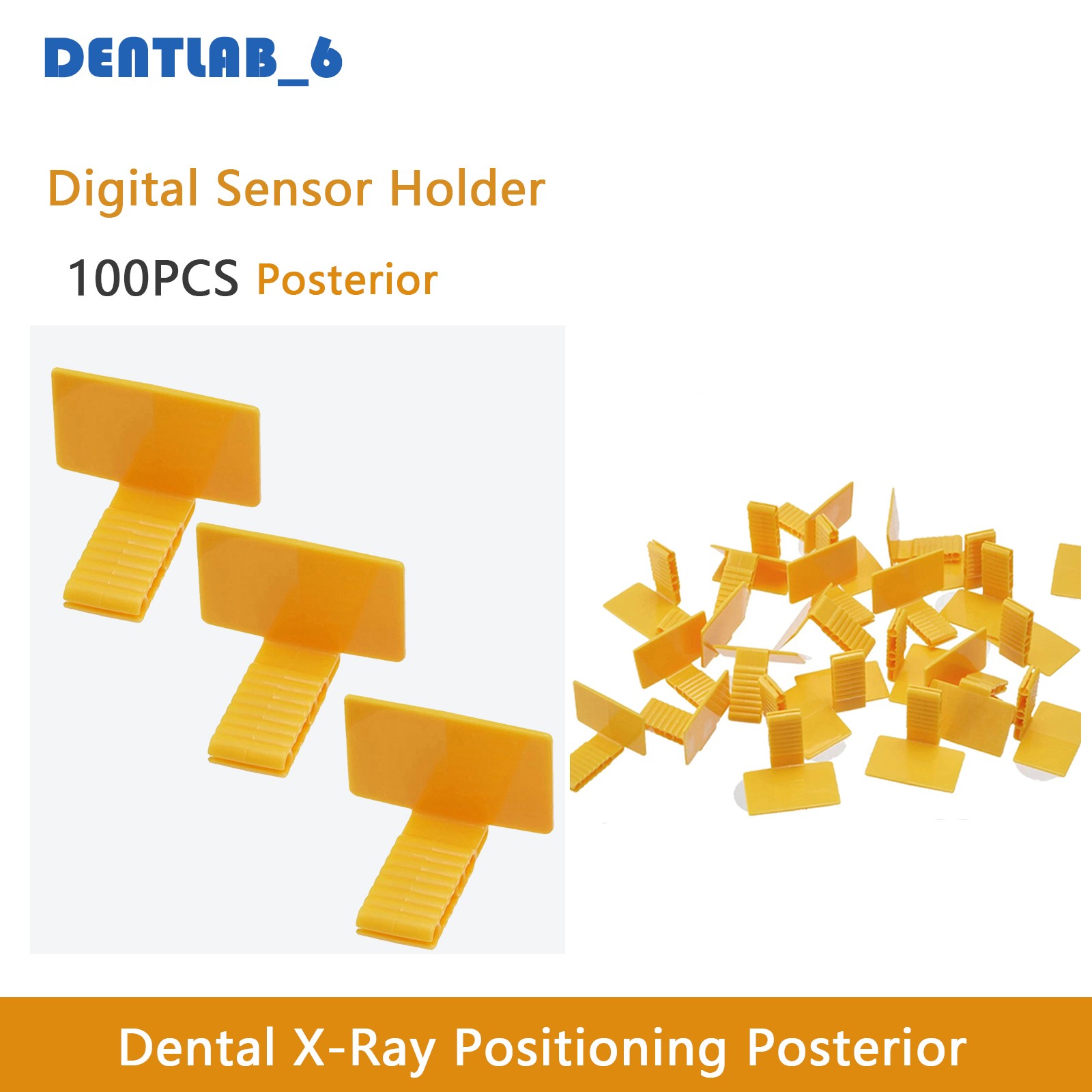 100pcs Dental Sensor Holder Disposable Adhesive Sensor Holder Posterior,Yellow