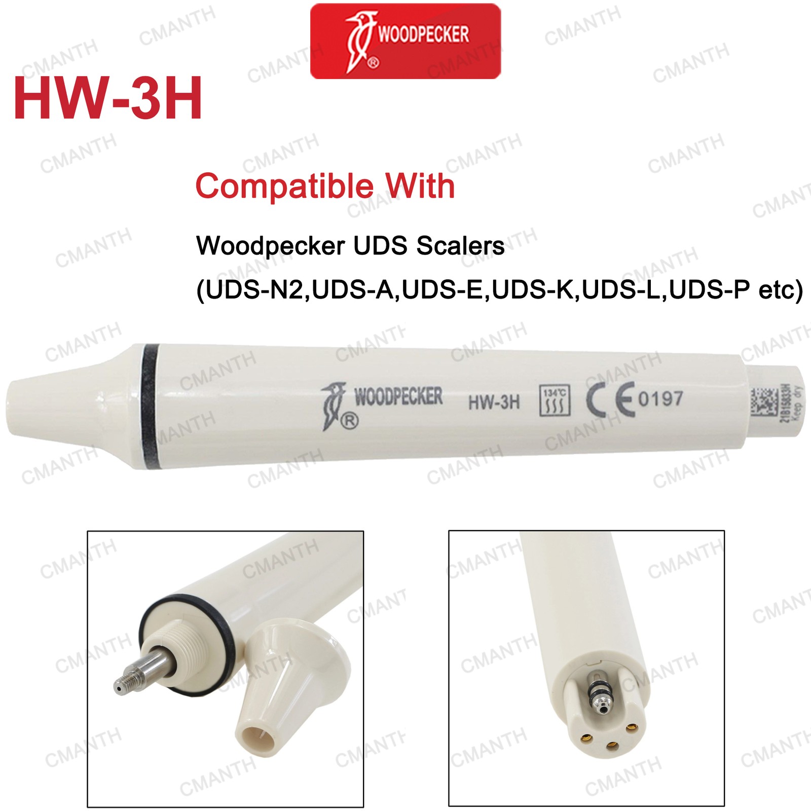 Woodpecker DTE Ultrasonic Scaler Handpiece Dental Piezo Tips Fit EMS NSK SATELEC