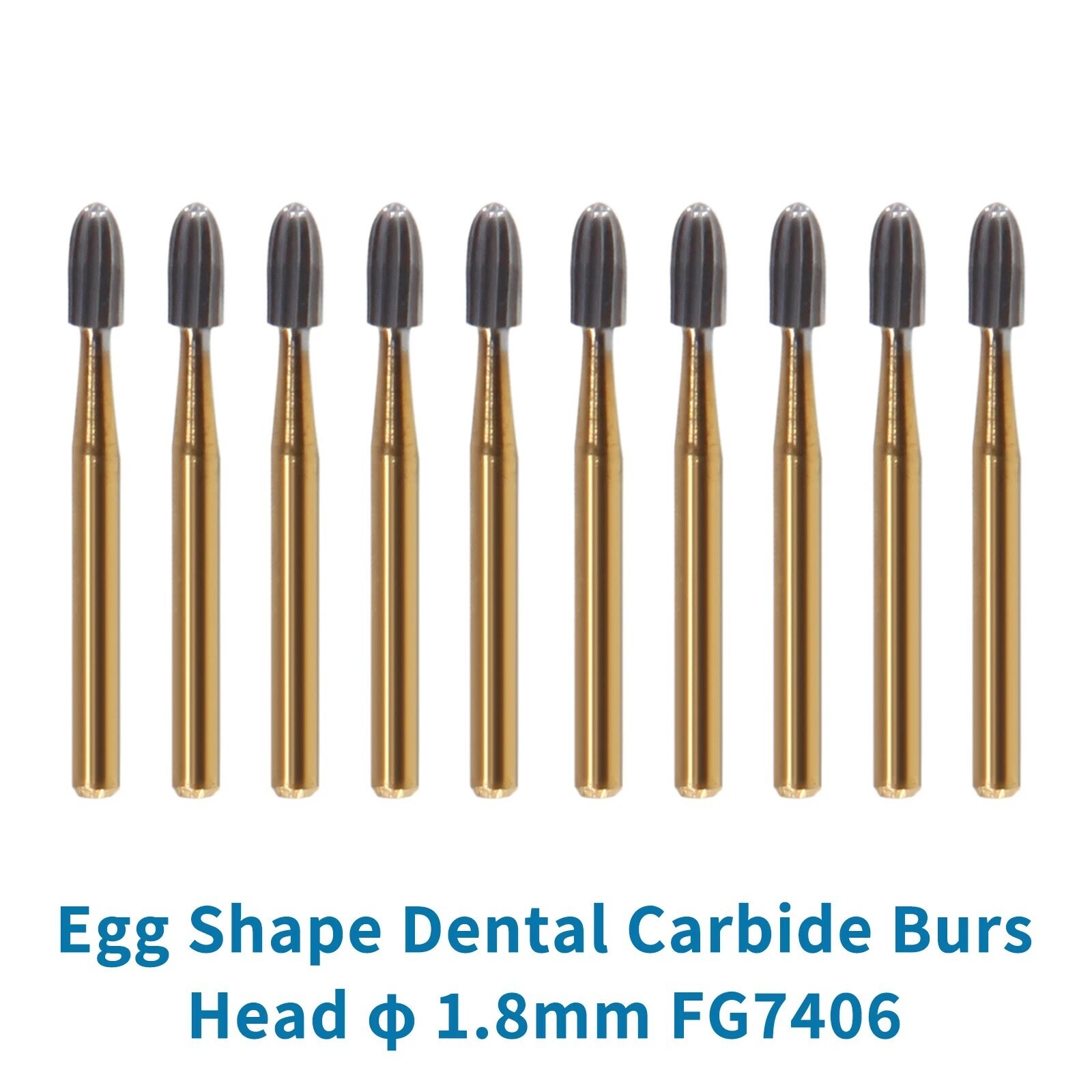 Dental Tungsten Carbide Burs Trimming & Finishing Egg FG-7404 FG-7406 7408 USA