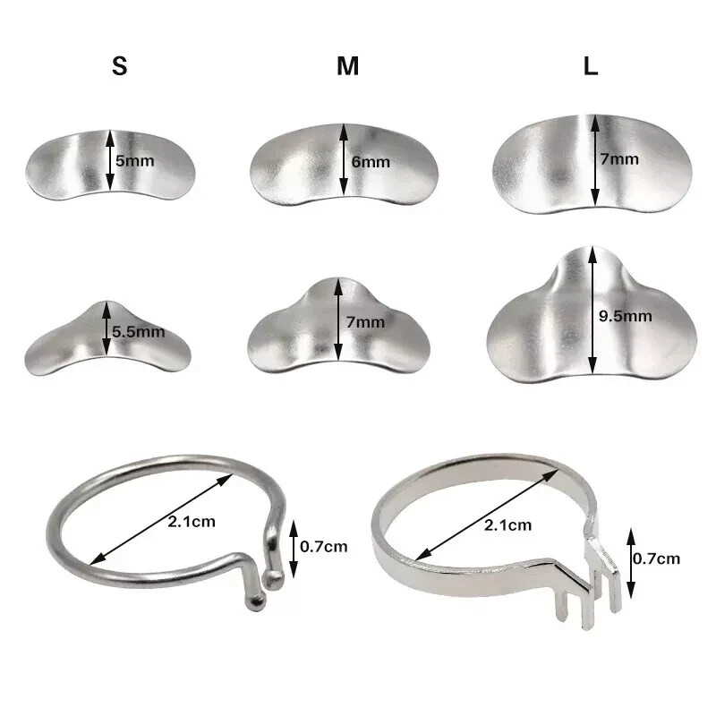 100 Pcs Dental Sectional Contoured Metal Matrices Refill Matrix Band Ledge