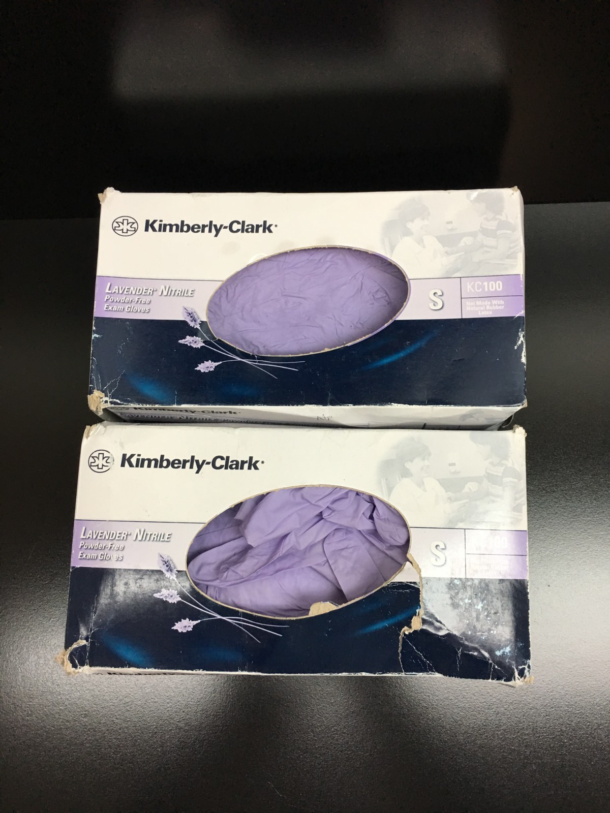 Kimberly-Clark REF 52817 Lavender Nitrile Powder-Free Exam Gloves S Lot 2 PKS