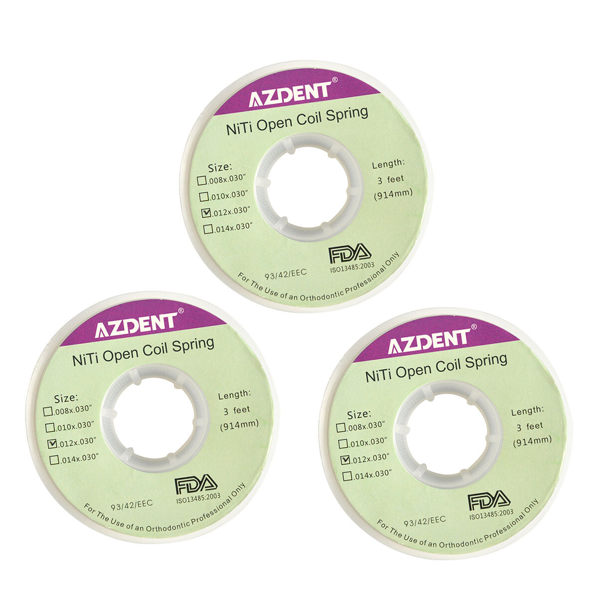 10rolls Resorte espiral abierto Niti ortodoncia Dental Dia.012 pulgadas 914mm