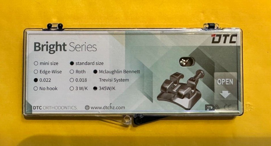 FDA Bright series Standard MBT brackets, 345 with hooks. 0.022. 10 SETS.