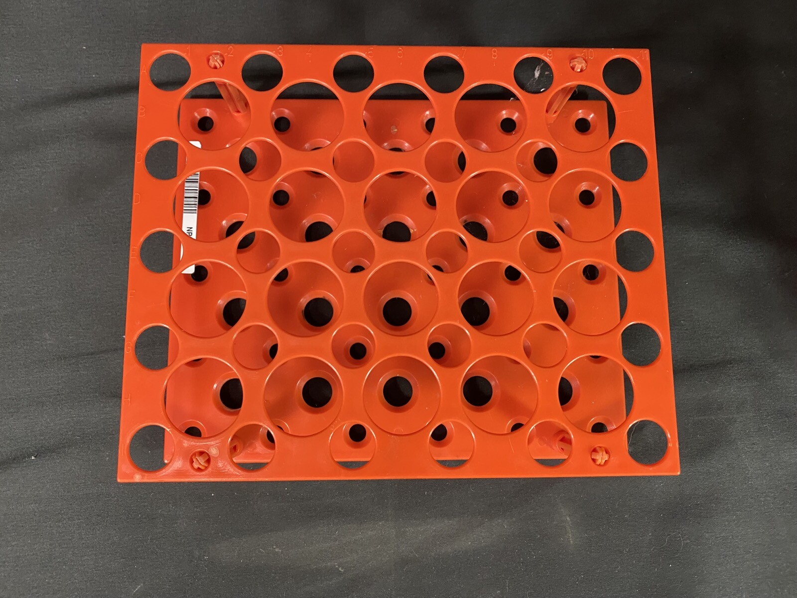 GLOBE SCIENTIFIC 15 & 50mL Orange Centrifuge Tube Rack 50 Places 456930