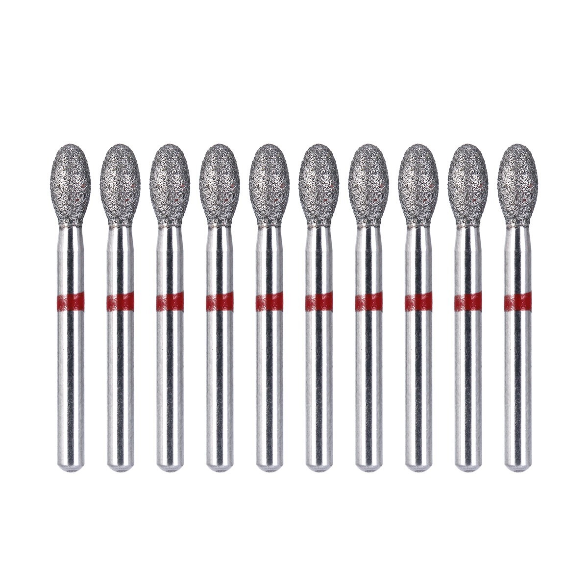 10 Box Dental Diamond Burs FOOTBALL 379-023F FINE RED DEFEND Friction Grip