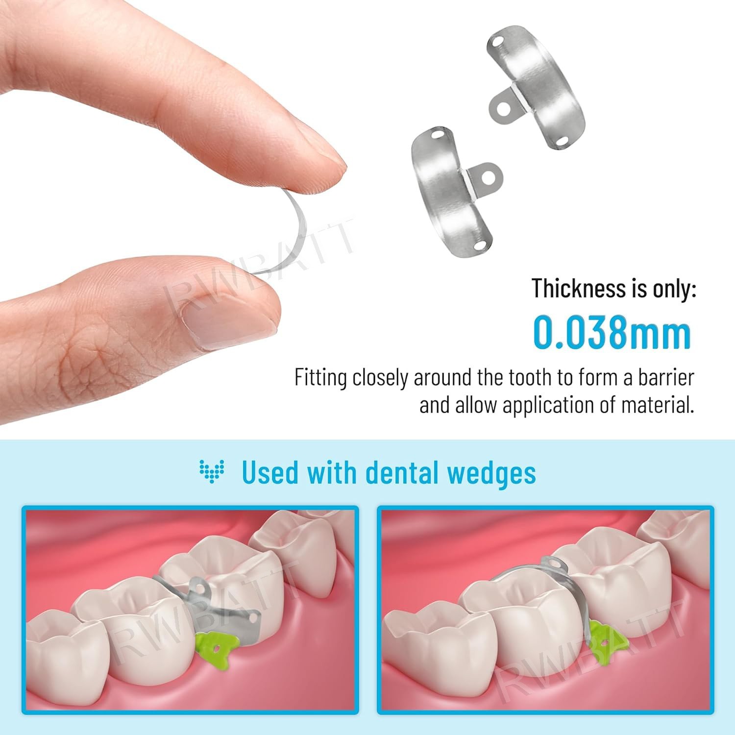 Dental Sectional Contoured Matrice Matrix Bands Ring Fit Palodent V3 Garrison