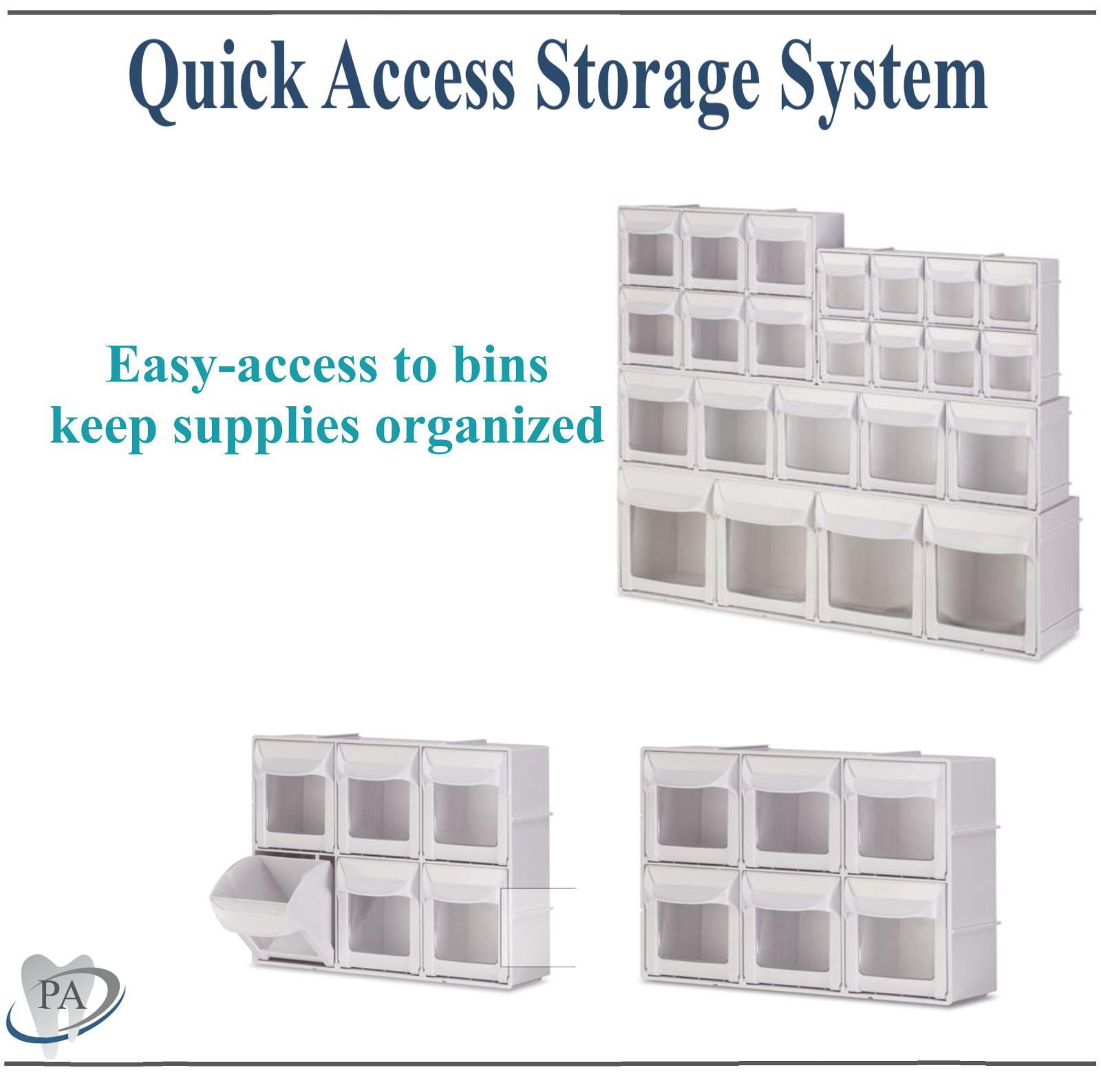 Dental Needles Bin Quick Access Storage System, Modular Storage, Removable Bins