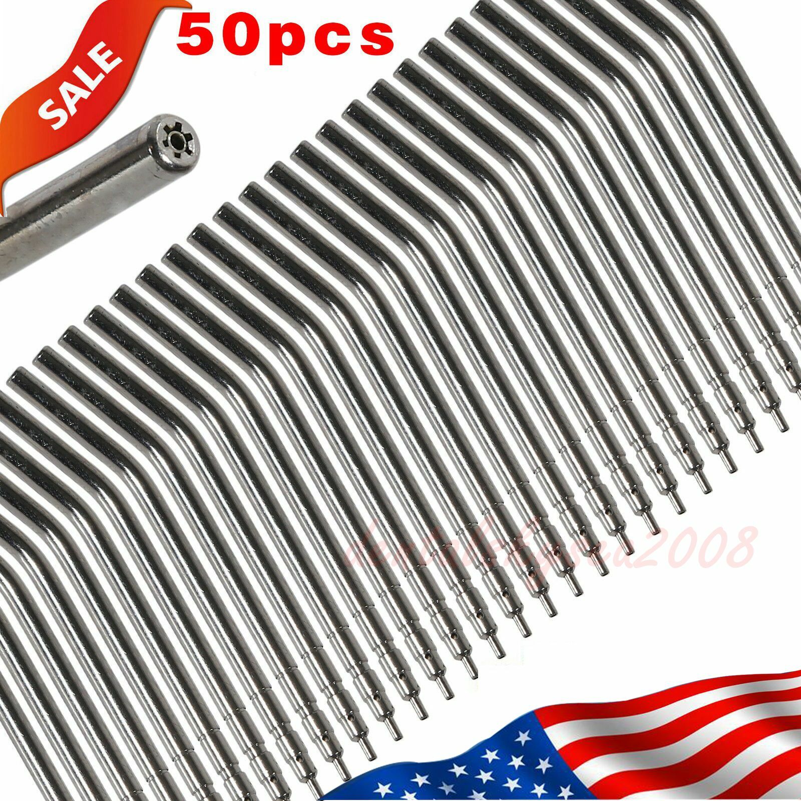 50 Dental Air Water Spray Triple Syringe Metal Autoclavable Nozzles/Tips/Tube RX