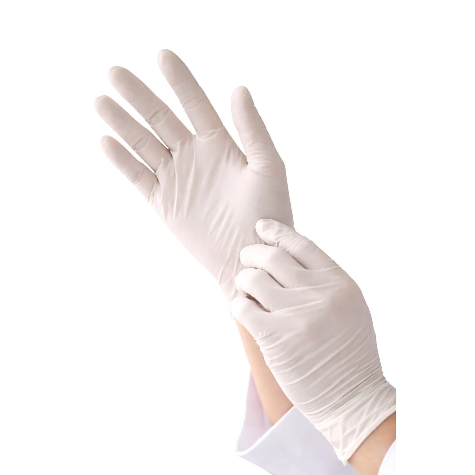 Industrial Grade Non-Powdered Latex Gloves – Size L – White – 100ct