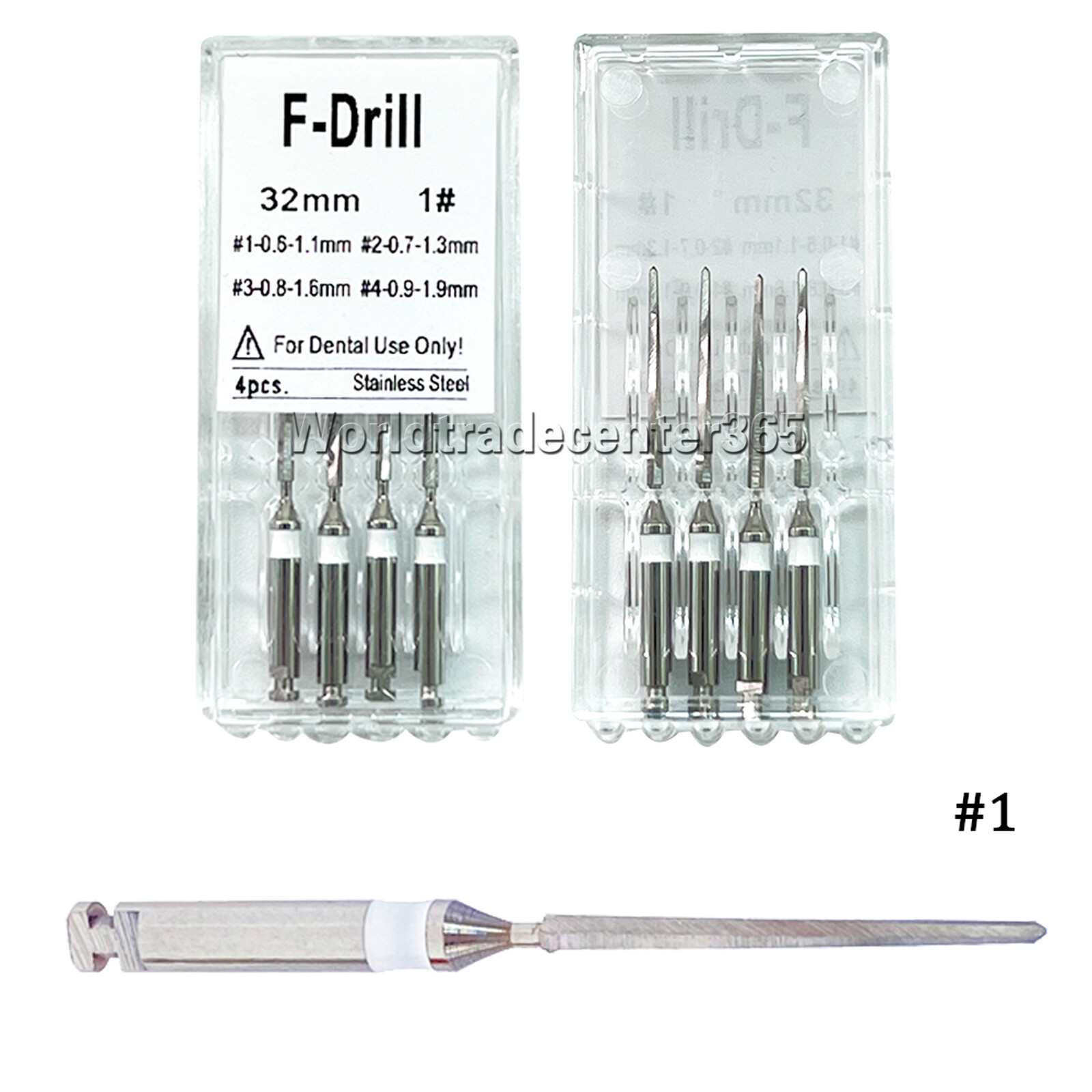 4/pk Dental Endodontic Endo Root Canal Fiber Post Drills 1.1mm 1.3mm 1.6mm 1.9mm