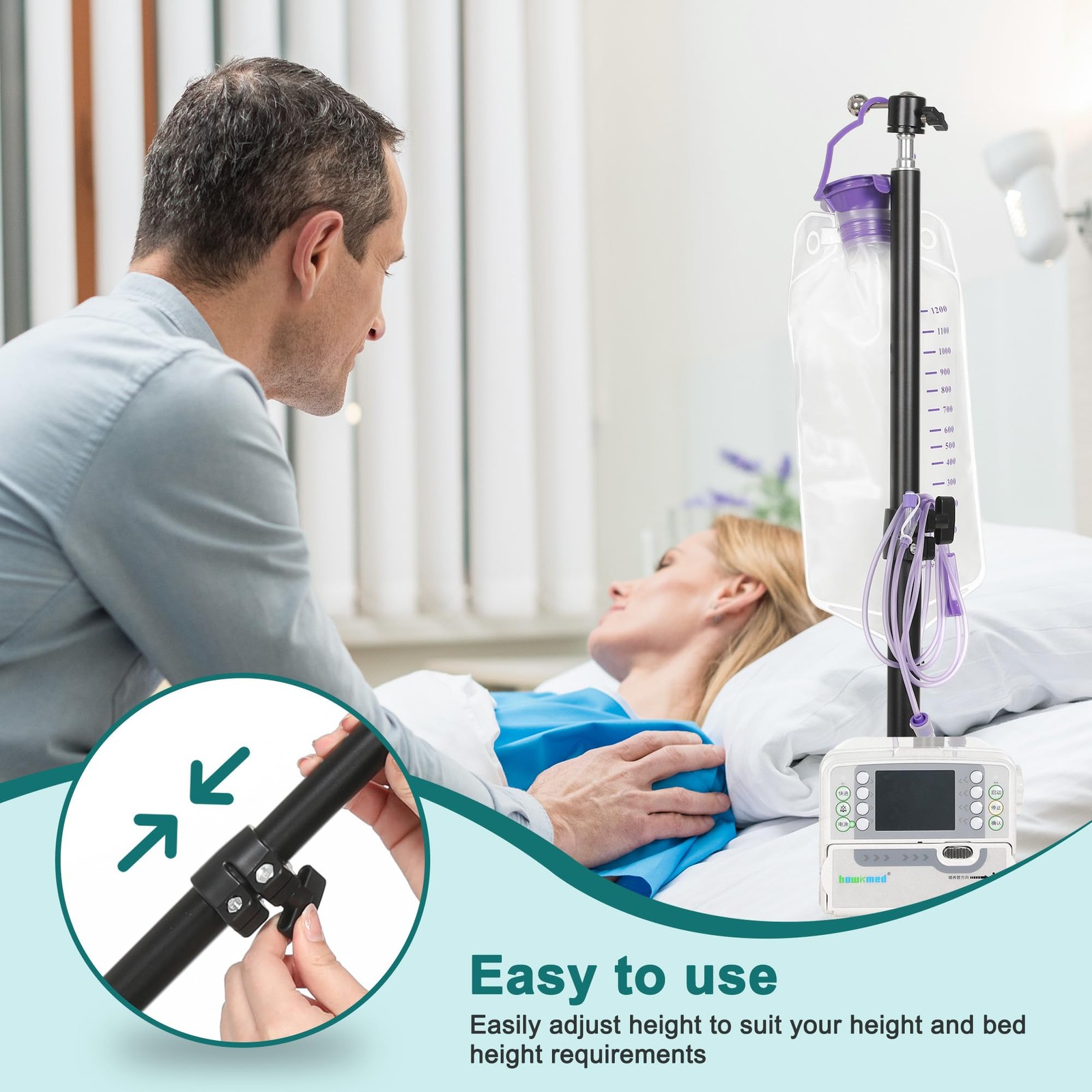 Feeding Tube Stand, Hands-Free Holder Enteral Feeding…