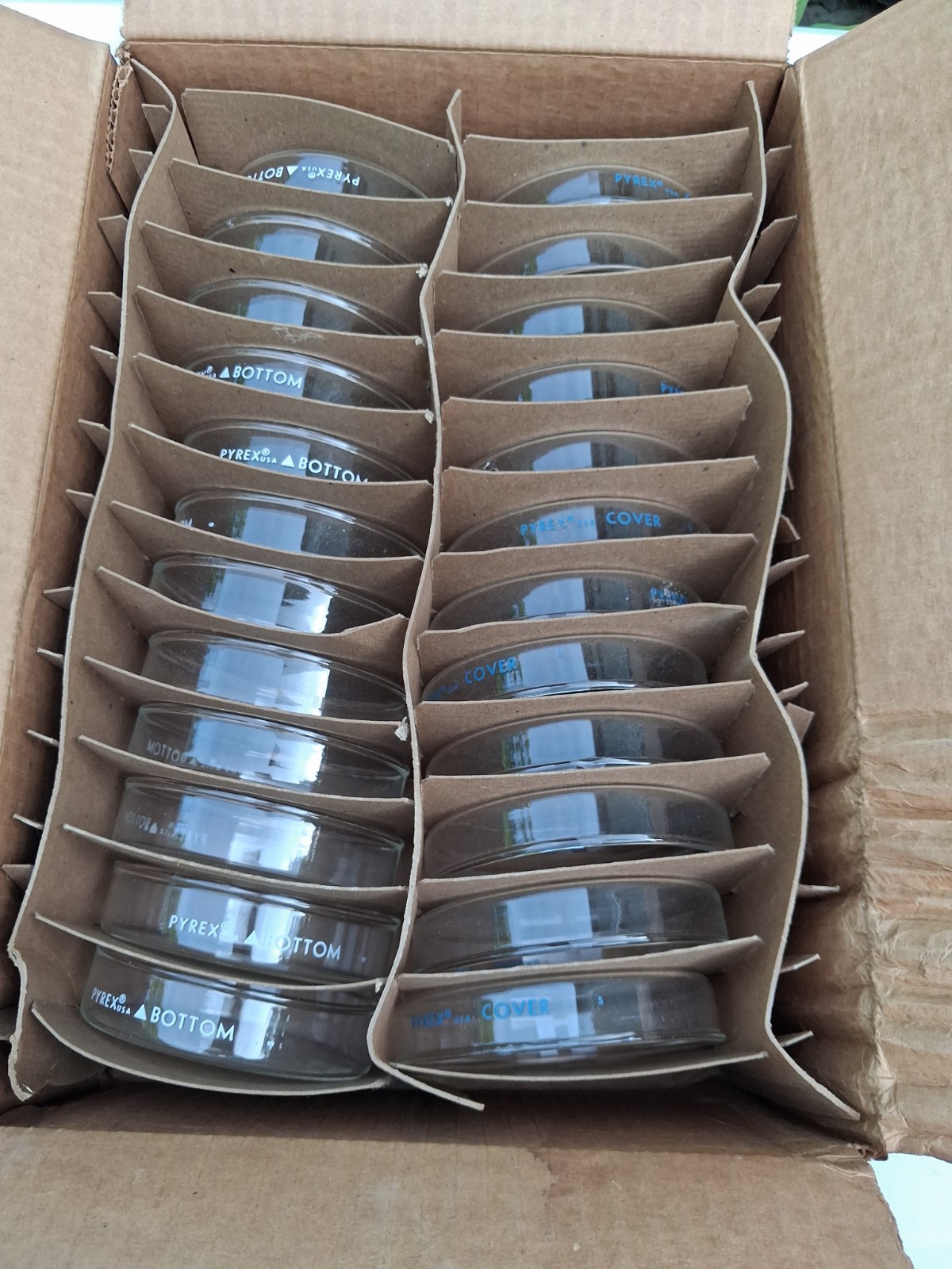 Corning PYREX Glass 60 x 15mm Petri Culture Dish Bottom /top 3160-102 Box of 12