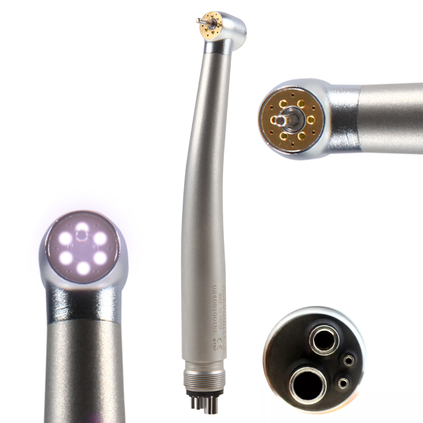 Dental 6 LED High Speed Handpiece Shadowless with 6 Water Spray 4 Holes US STOCK