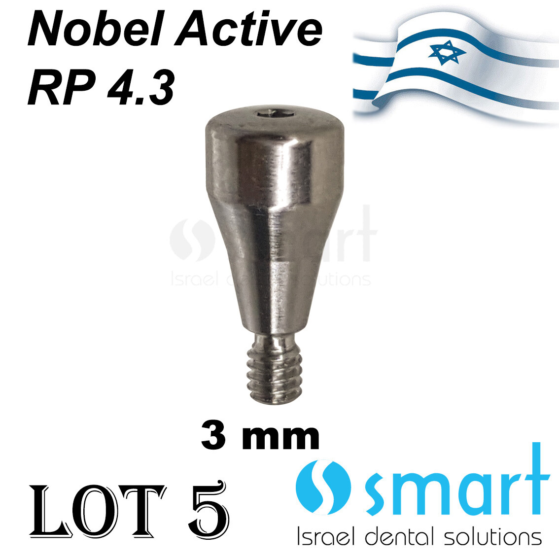 lot x 5 Healing cap Abutment Nobel Active RP 4.3 compatible 3 mm