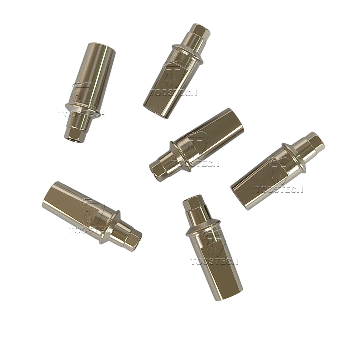 6pcs Ti cemented Titanium straight Abutment fits C-TECH Platform D4.5/5.5