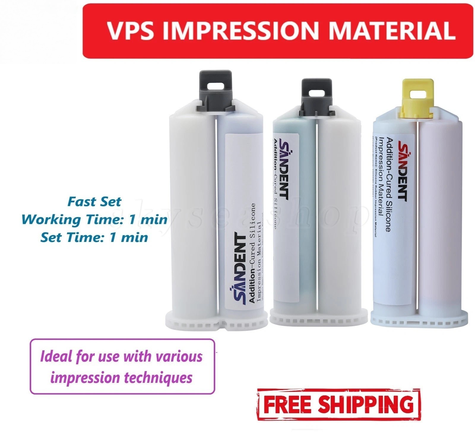 1-4 50ML VPS Impression Material Light/Medium/Heavy Body Fast/Regular Set HP PVS