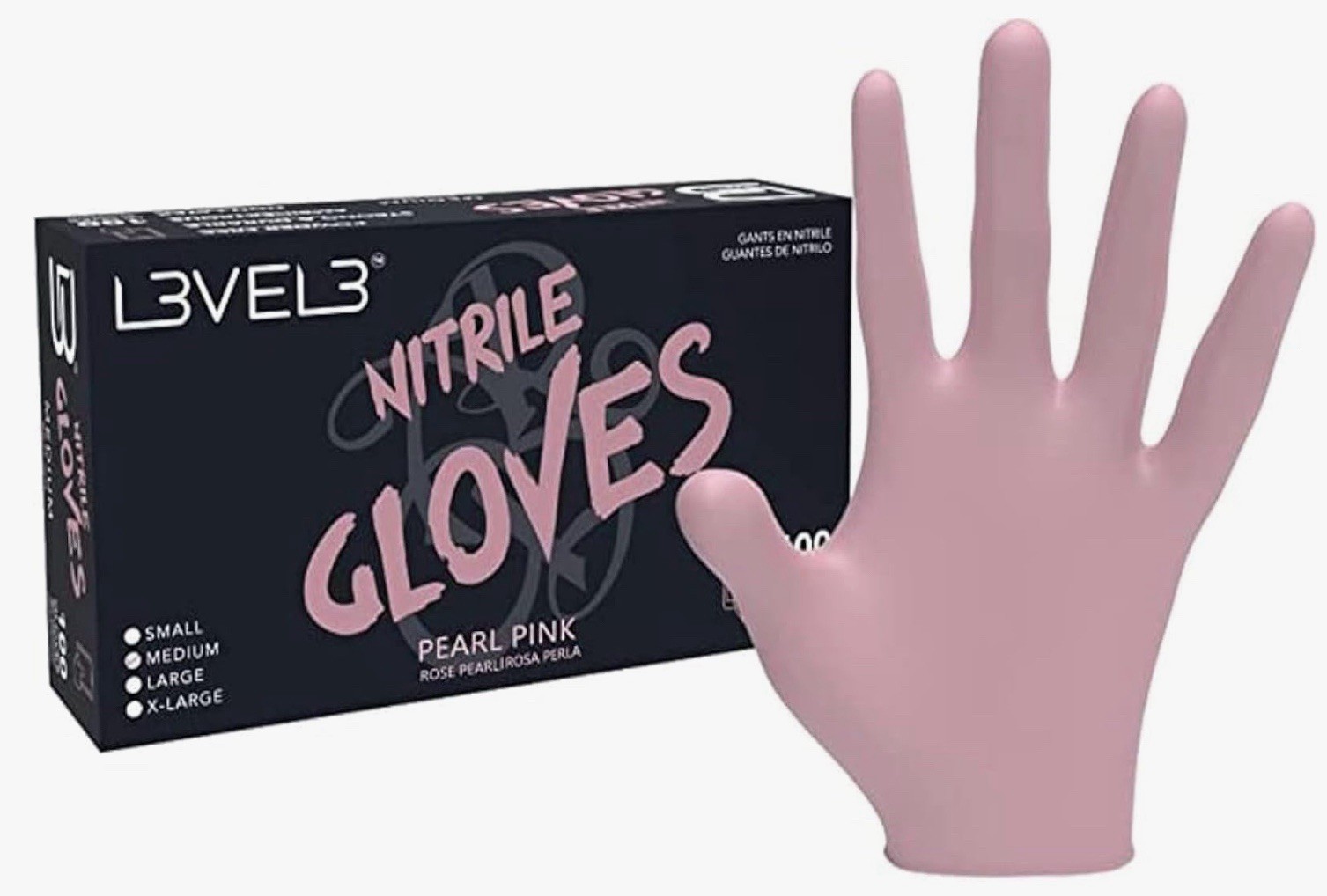 Pink Nitrile Exam Gloves – Various Sizes – Powder & Latex Free (Medical Grade)