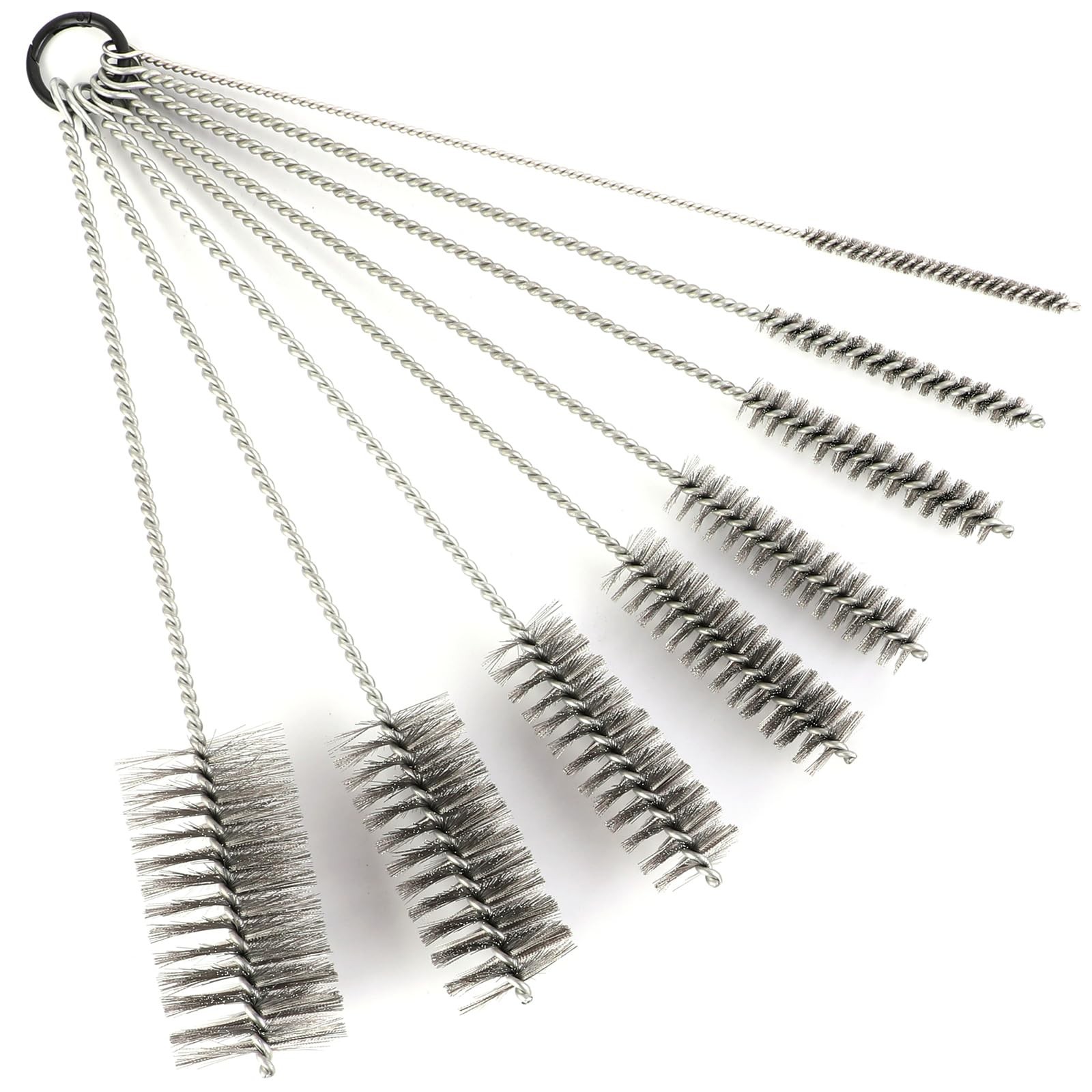 12 Inch Pipe Cleaning Brush Set with Stainless Steel Bristles, 12IN, Black