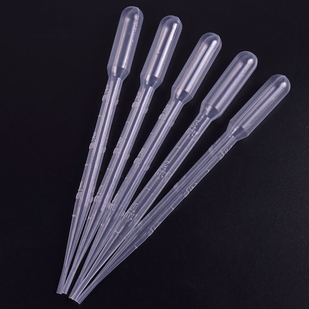 200pcs 3ml Disposable Plastic Eye Dropper Set Transfer Lab Graduated Pipettes