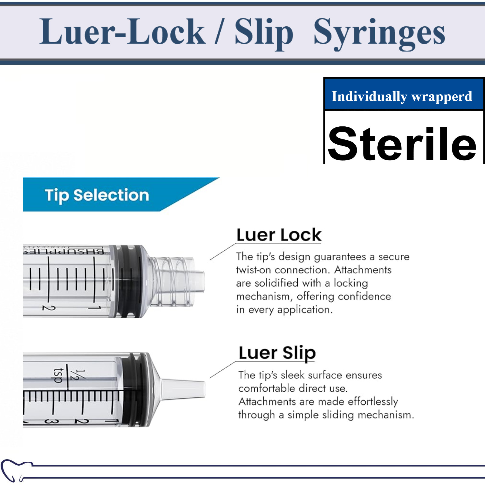 Exel Syringe, Luer Slip Syringes With Cap, 10cc-12cc, Sterile, NO NEEDLE, 5/Pk