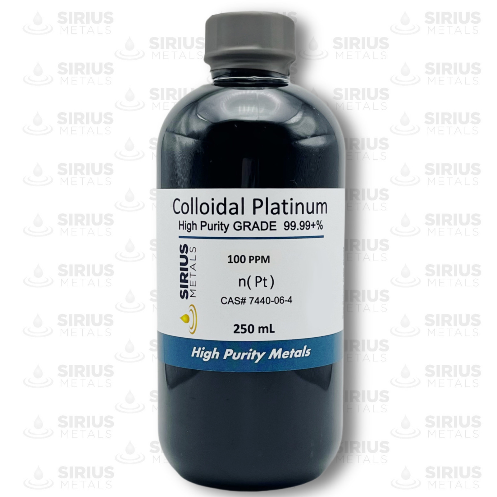True Colloidal Platinum NanoParticles (PtNPs): 100 ppm – 250 mL in Plastic