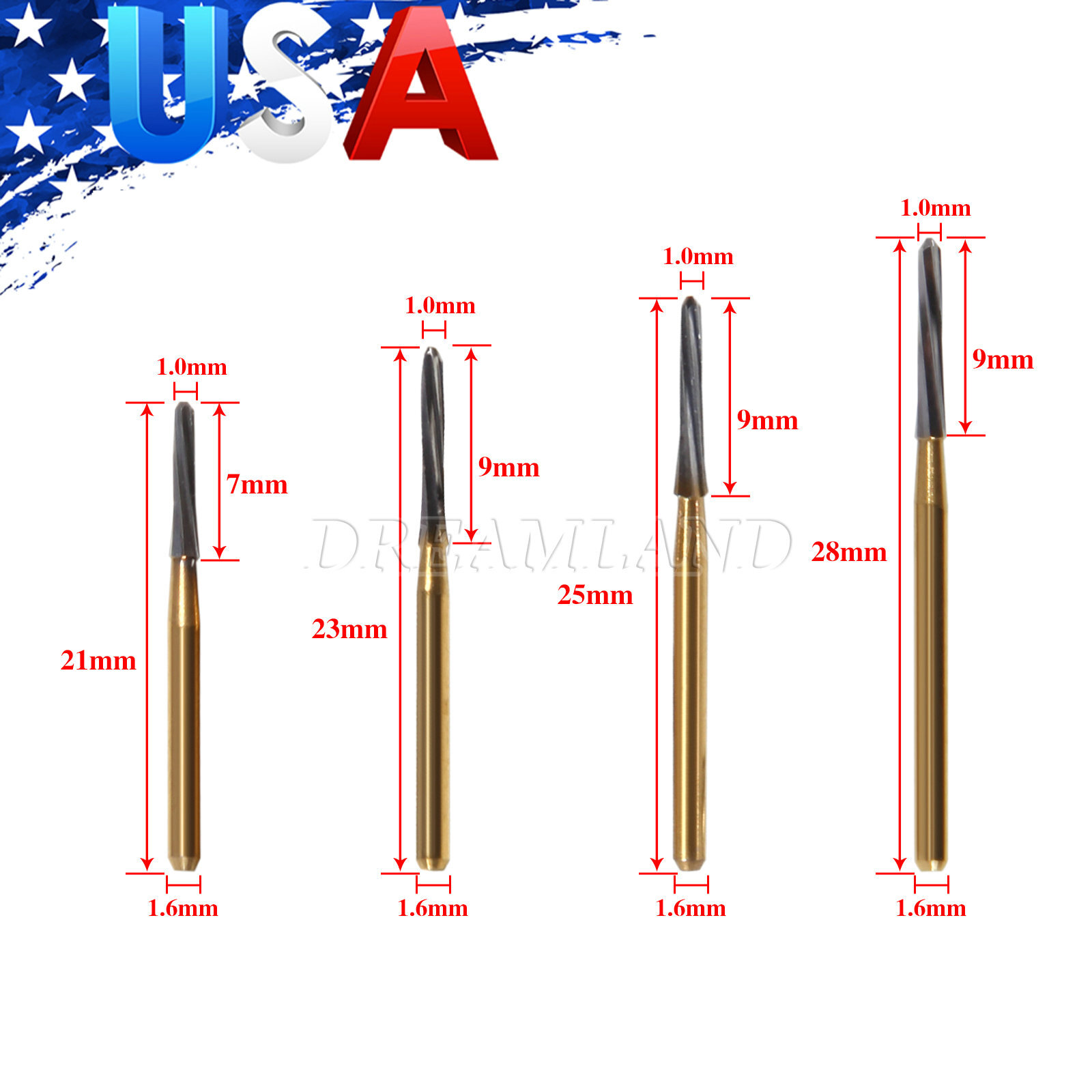 5pcs Dental Surgical Endo-Z Bur Carbide Tungsten Finishing cutter FG burs