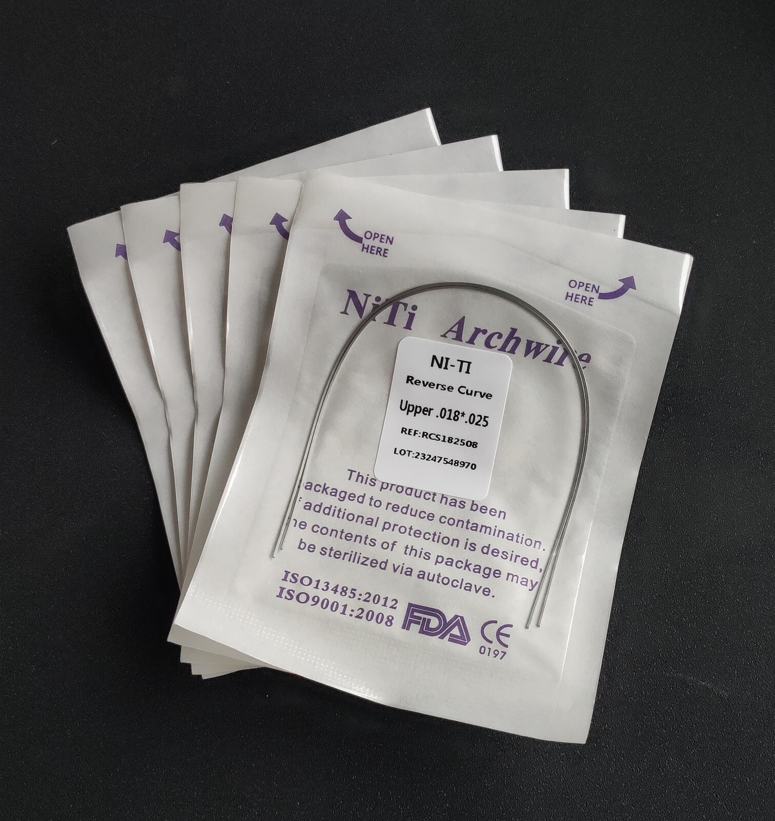 Dental Orthodontic Reverse Curve Arch Wires Super Elastic Niti Rectangular Wires