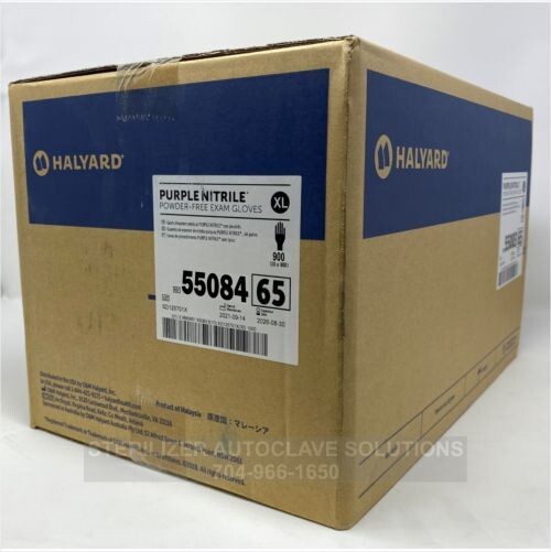 CASE of 1000 EXTRA-LARGE Halyard Purple Nitrile Exam Gloves 55084