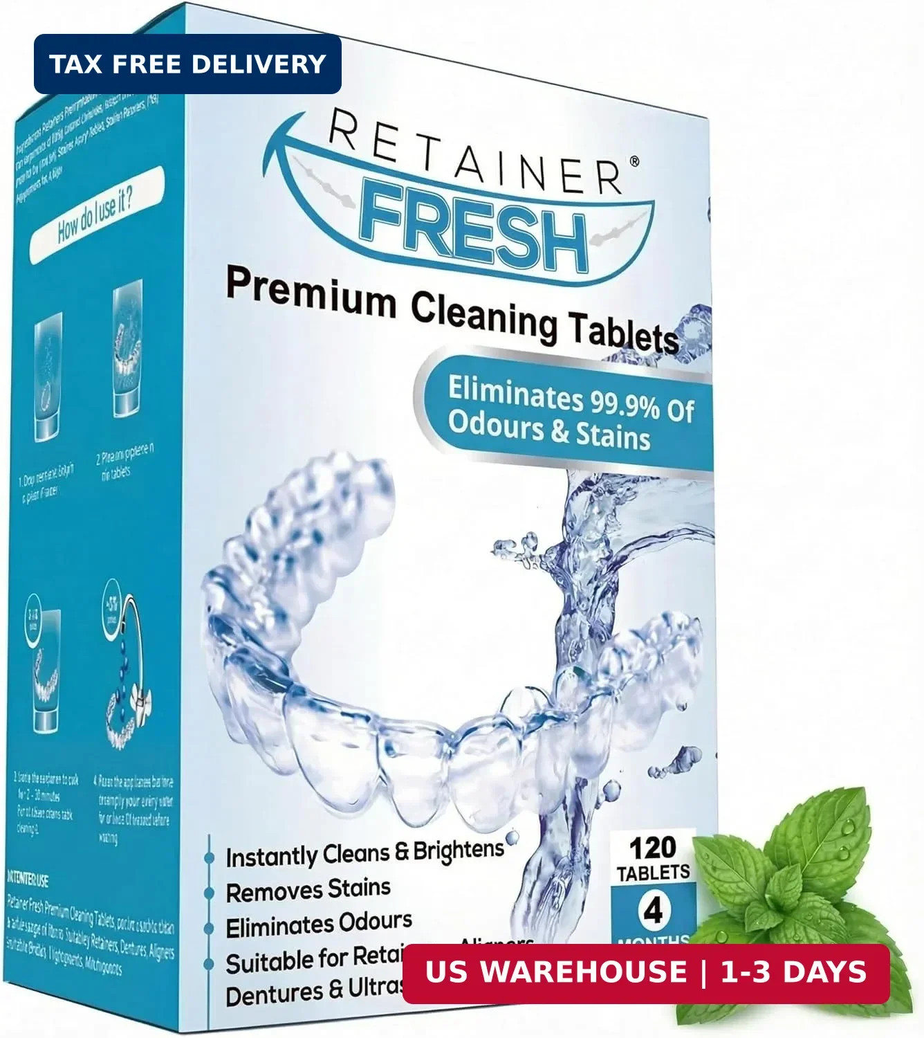 Retainer Fresh Retainer Cleaner Tablets – Denture Cleaner, Retainer Cleaning Tab