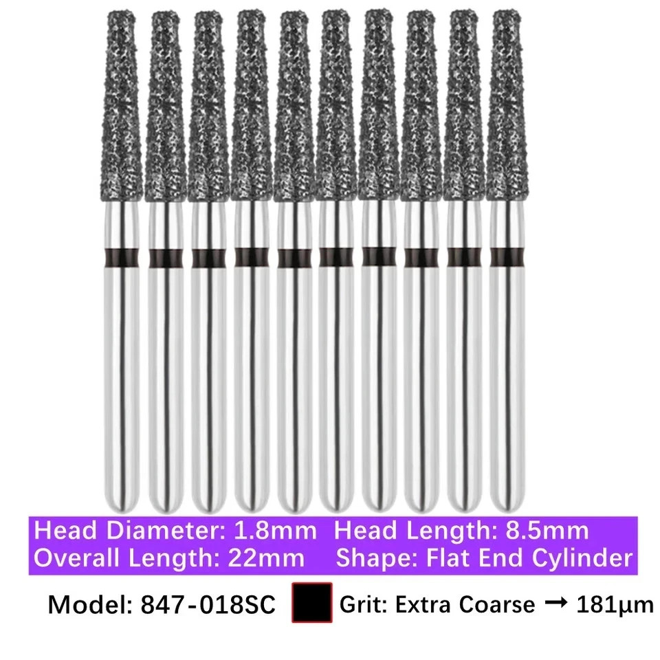 Dental 847/850/855/856 Round Flat End Taper High Speed Handpiece Diamond Burs