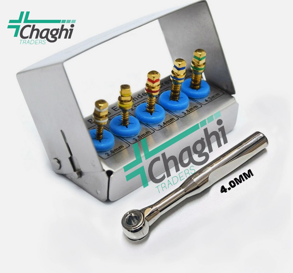 Dental Implant Bone Expander Kit 5 Pcs Screws & Wrench 4.0mm Surgical Tools New