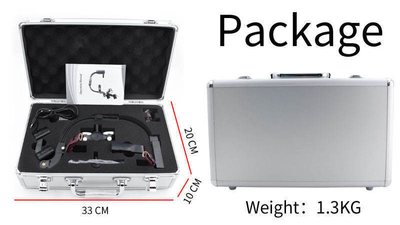 HYG-LP123 Dental 5W LED Wireless Headlamp + 2.5X Medical Loupes + 2 Batteries US