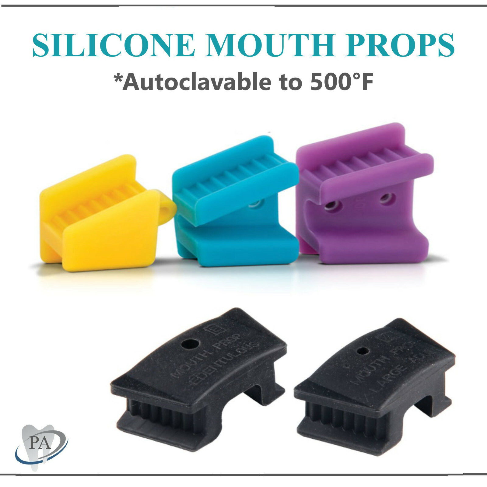 DENTAL MOUTH PROP BITE BLOCKS BLACK CHILD ADULT MEDIUM LATEX FREE Autoclavable
