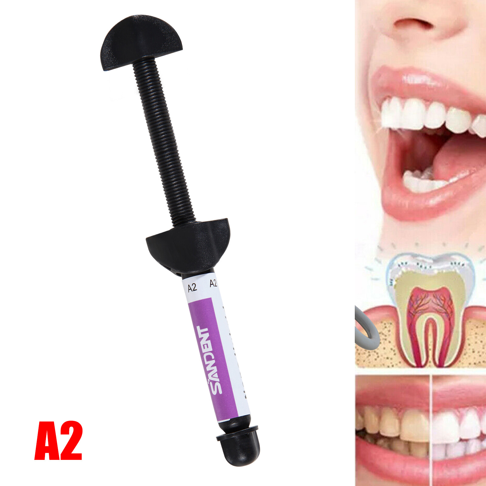 1 Pack Light Cure Micro Hybrid Dental Resin Composite Syringe Shade A2 OR