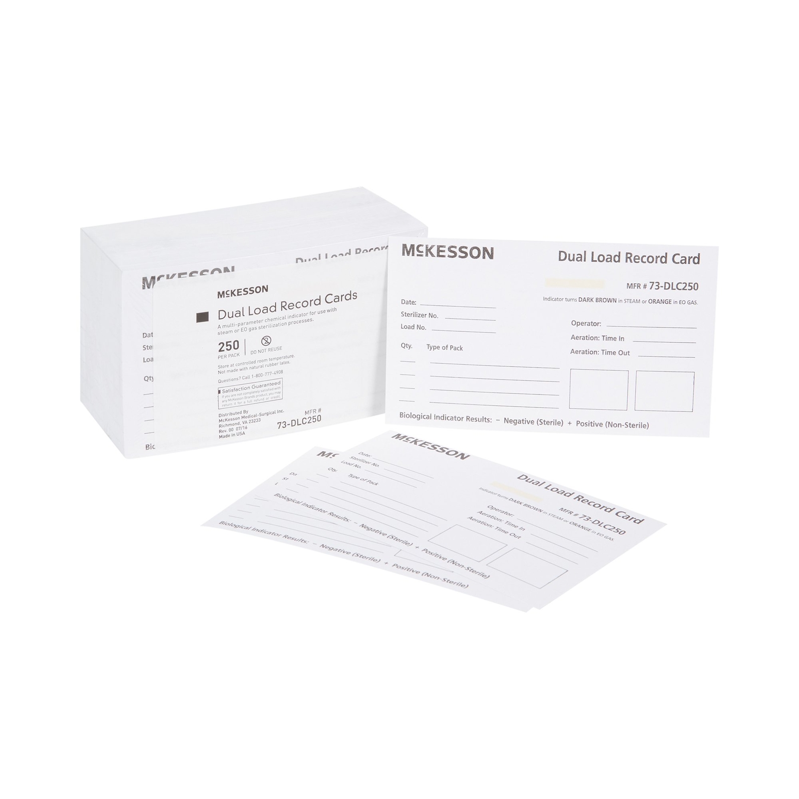 McKesson Sterilization Record Card Steam Compatibility 73-DLC250 250 Ct