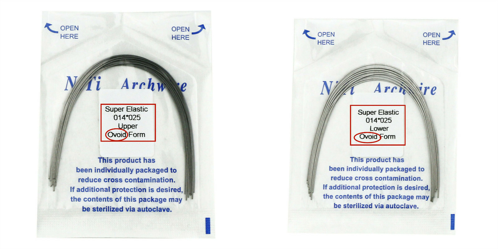 10-200Pack Dental Orthodontic Arch Wire Rectangular Niti Super Elastic Oval Form