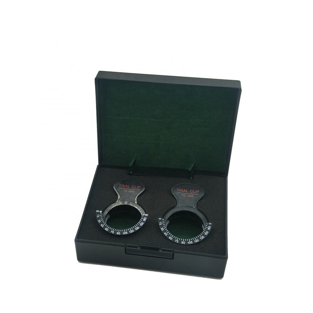 2 Set Of Trial Optical Lens Piece Frame Clip Holds 1 1/2″ Trial lenses With Case