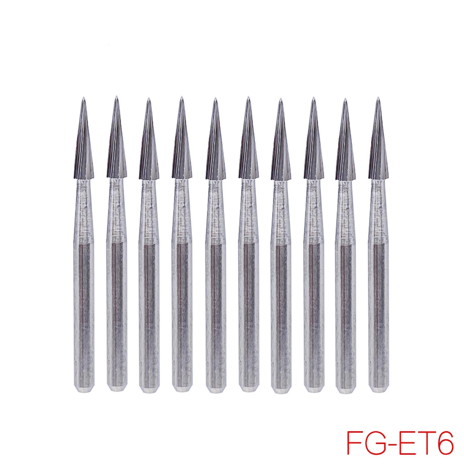 Dental ET6 / ET9 Trimming Finishing Polishing Safe End Taper FG Carbide Burs