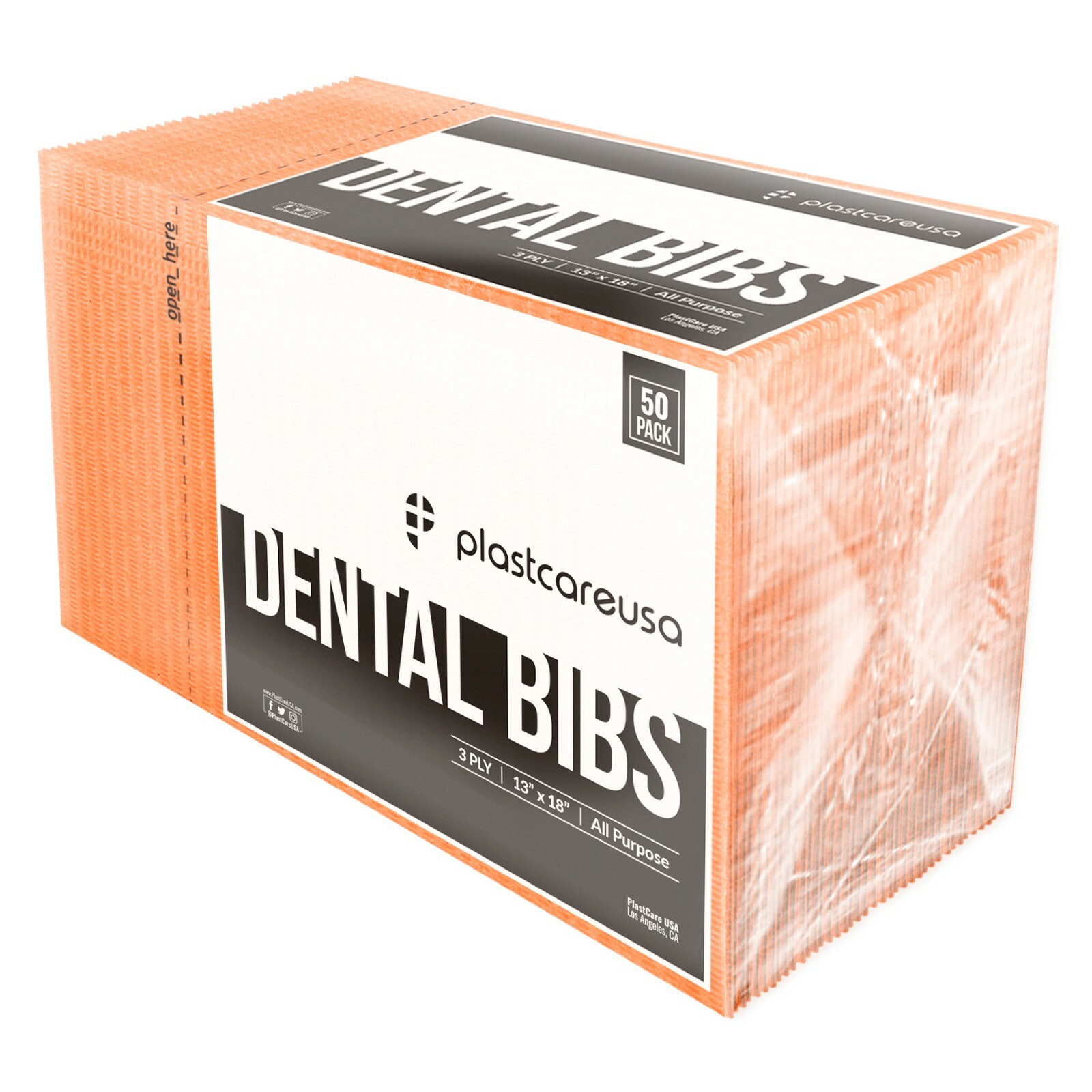 50 Apricot Disposable Dental Bibs, Tattoo Tray Nail Chair Bed Paper Covers