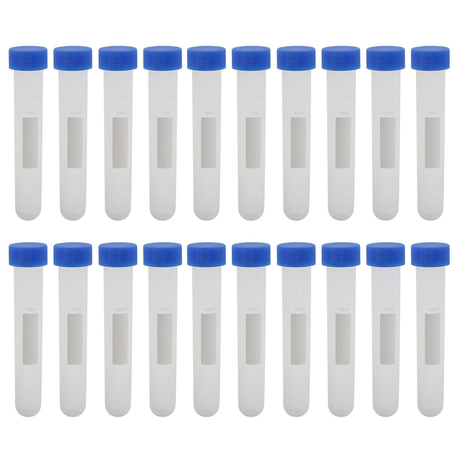 Kesell Centrifuge Tubes Round Bottom Screw Cap Plastic Test Tube Vials 10ml with