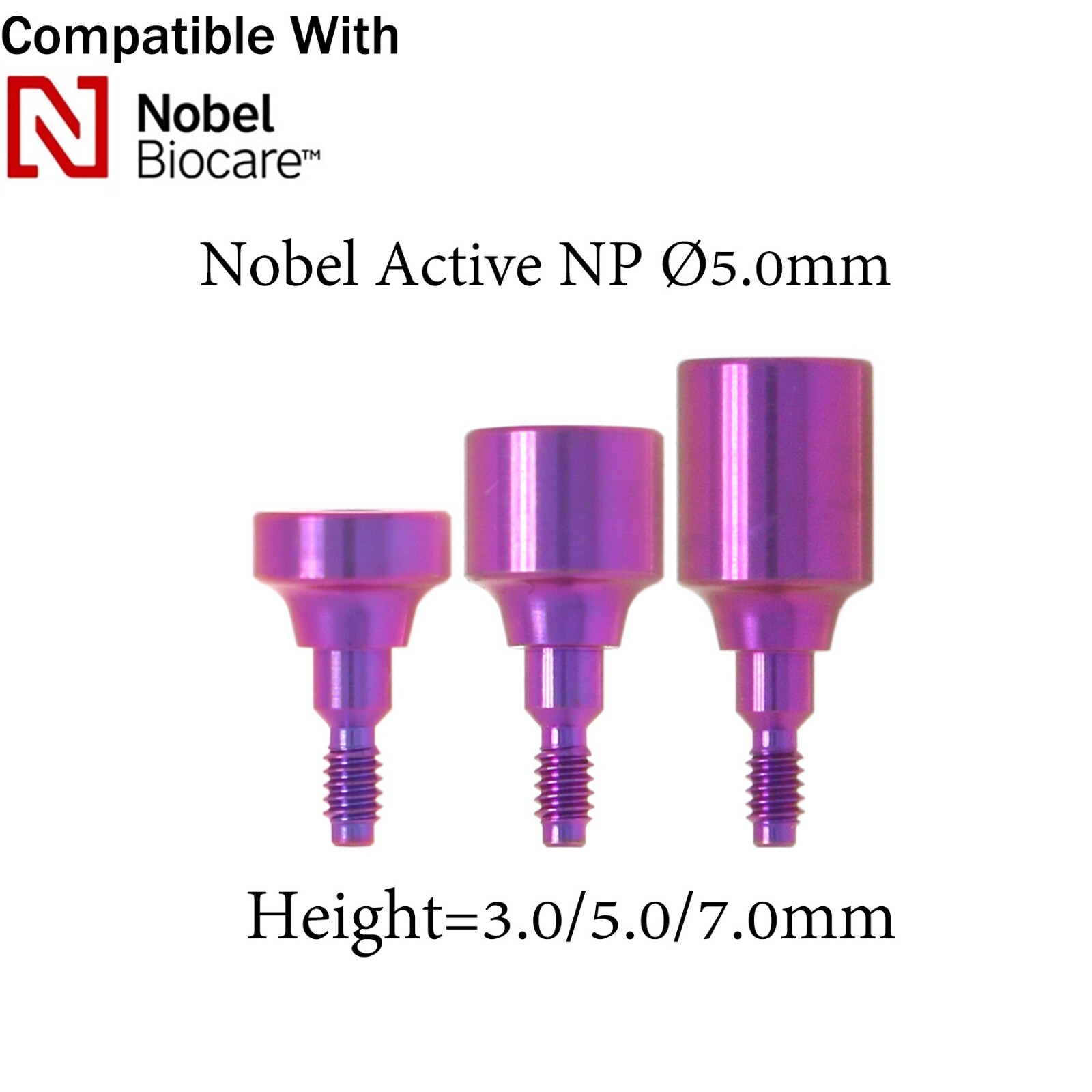 Dental Healing Cap Abutment RP/NP Compatible With NOBEL Active Ø3.6/5.0/6.0mm