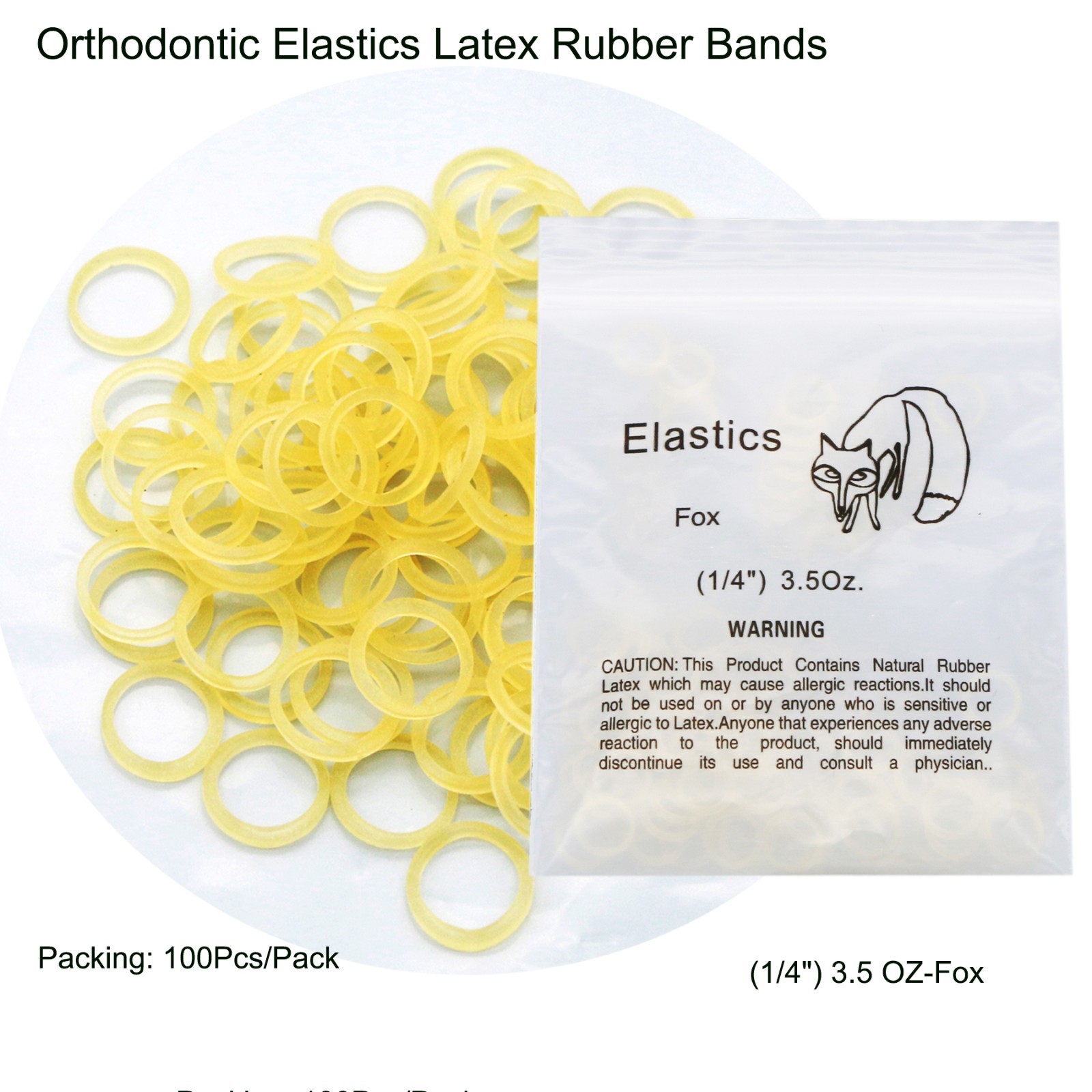 US Dental Ortho Elastics Latex Braces Orthodontic Rubber Bands 3.5/5.0/6.5 OZ