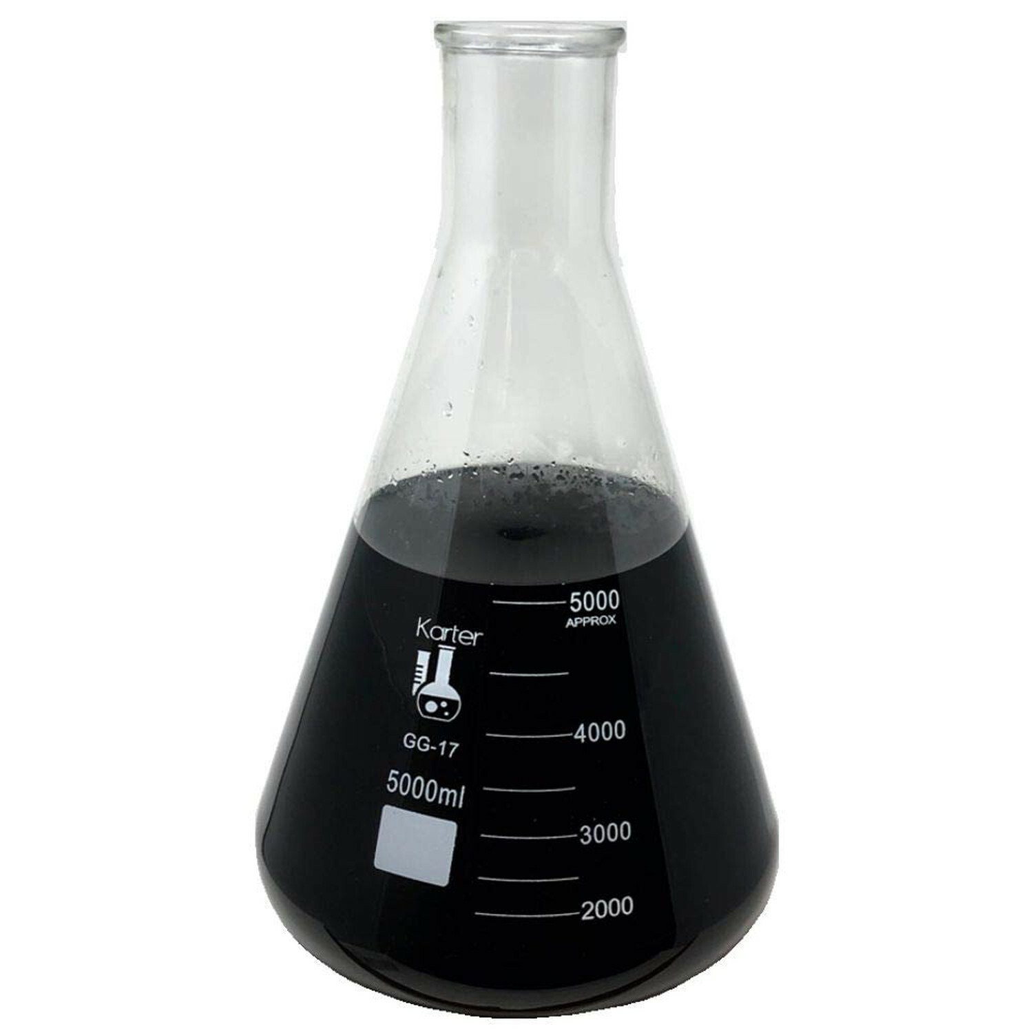 5000ml Narrow Mouth Erlenmeyer Flask, 3.3 Borosilicate Glass (Case of 4)