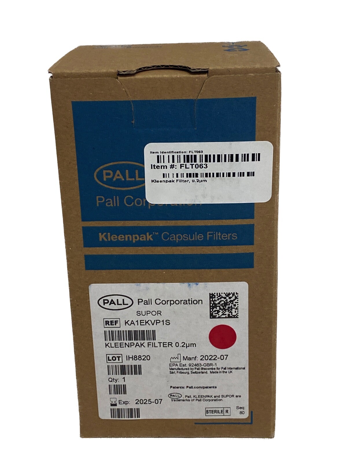 PALL Kleenpak Filter Capsule 0.2um Supor EKV Membrane 375cm2 1-1/2” SF KA1EKVP1S