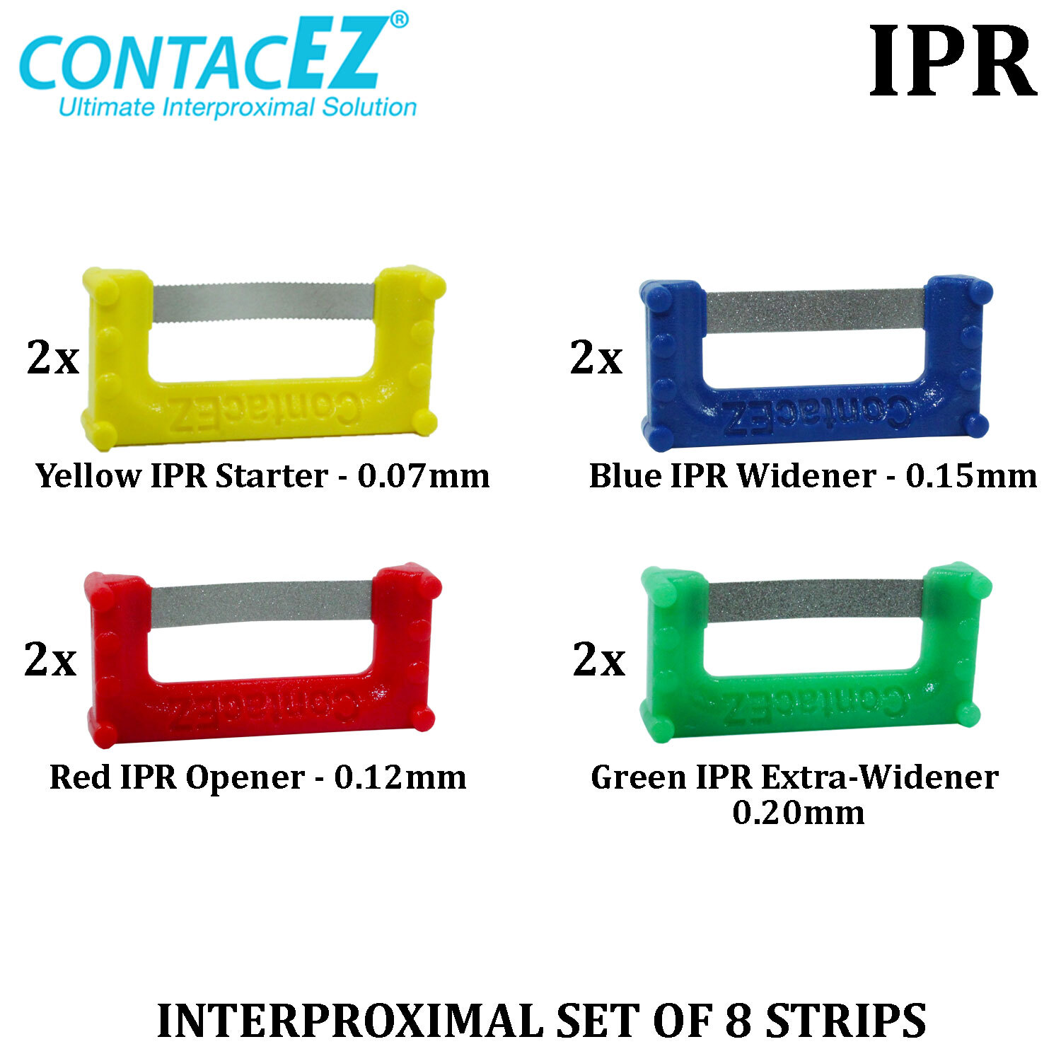 Dental ContacEZ Restorative Strip Orthodontic IPR Interproximal Reduction 8pcs